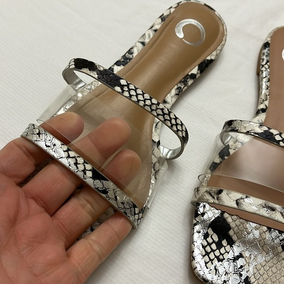 EUC snakeskin print slide sandals - Picture 2 of 5